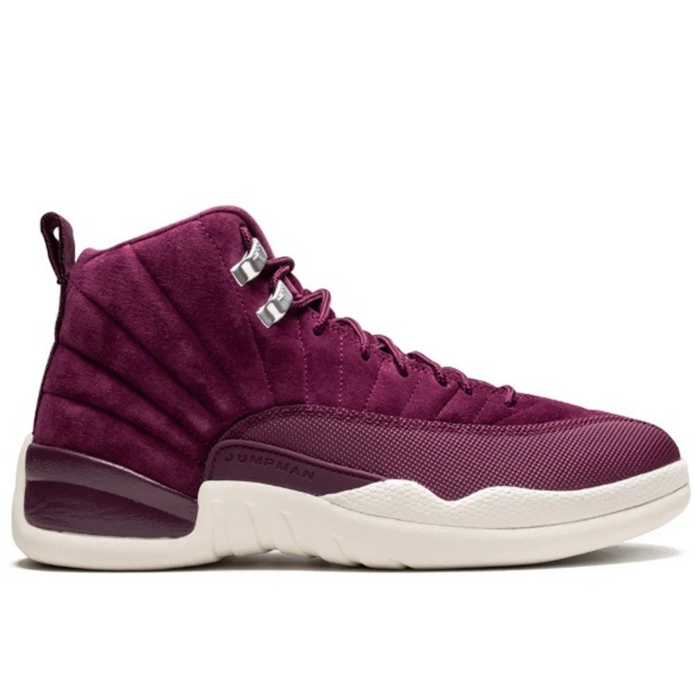 Air Jordan Men's Bordeaux Sail-Metallic Silver 12 Retro‎ Sneakers Size 10.5 NWB